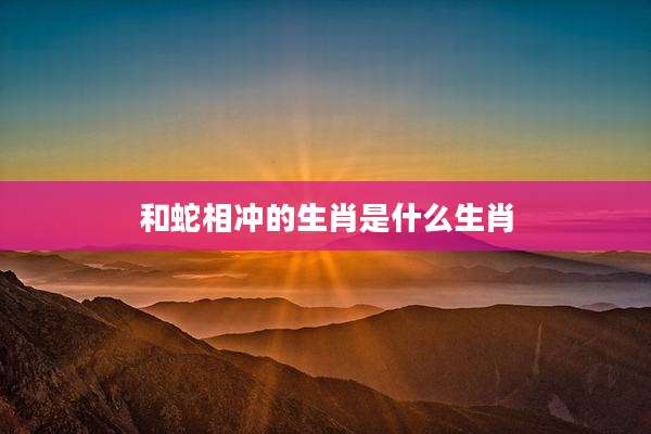 和蛇相冲的生肖是什么生肖