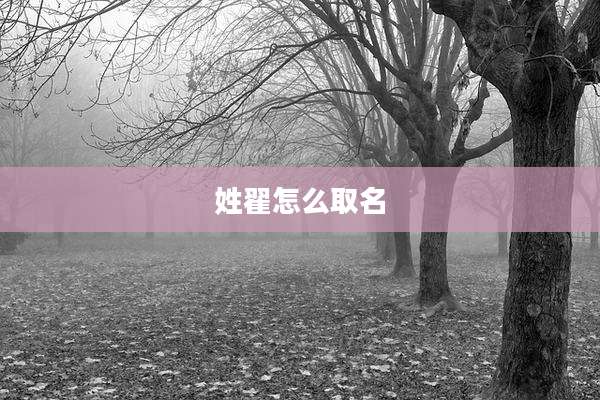 姓翟怎么取名