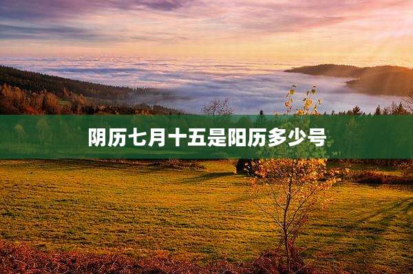 阴历七月十五是阳历多少号