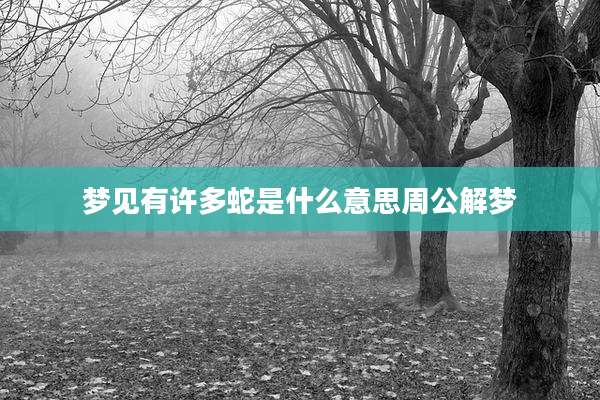 梦见有许多蛇是什么意思周公解梦