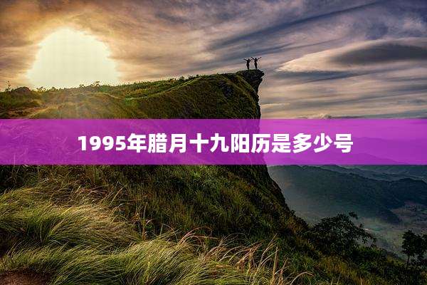 1995年腊月十九阳历是多少号
