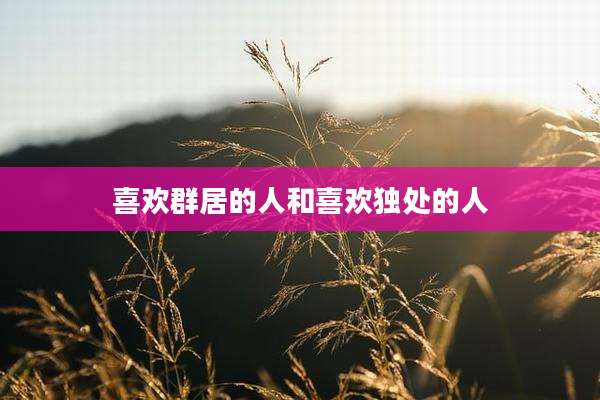 喜欢群居的人和喜欢独处的人