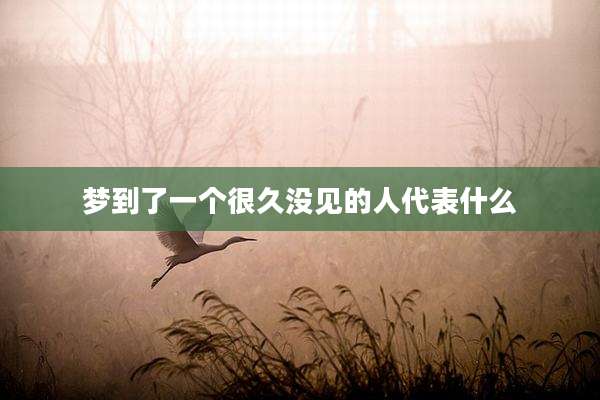 梦到了一个很久没见的人代表什么