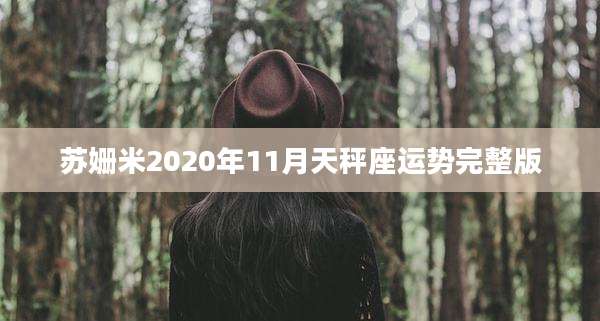 苏姗米2020年11月天秤座运势完整版