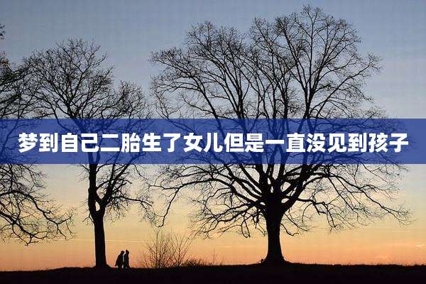 梦到自己二胎生了女儿但是一直没见到孩子