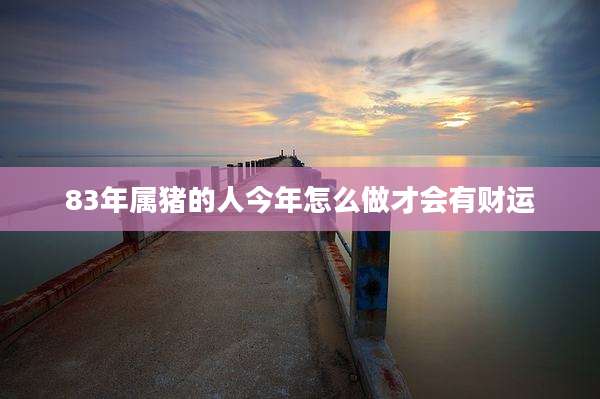 83年属猪的人今年怎么做才会有财运