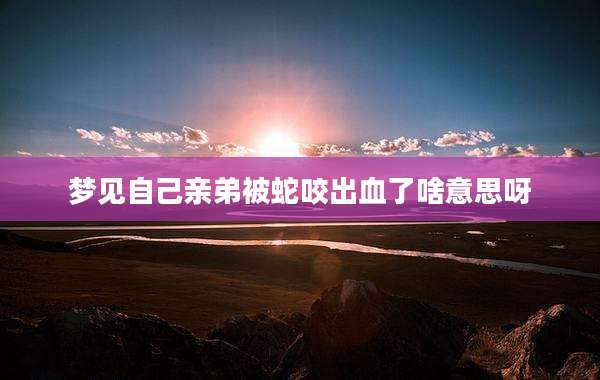 梦见自己亲弟被蛇咬出血了啥意思呀