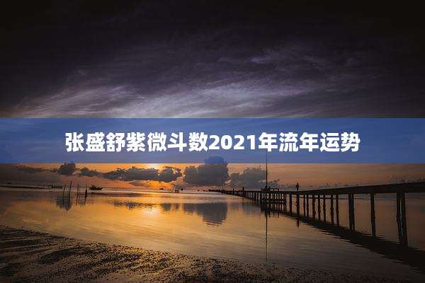 张盛舒紫微斗数2021年流年运势