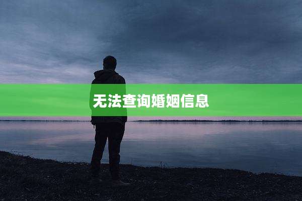 无法查询婚姻信息