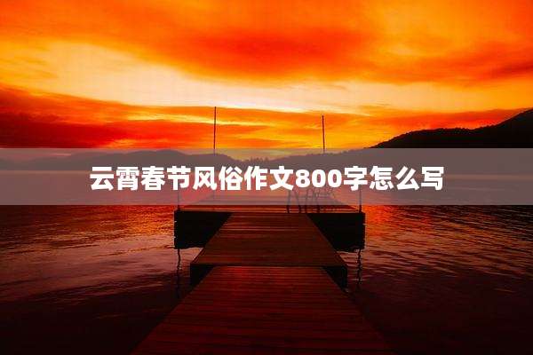 云霄春节风俗作文800字怎么写