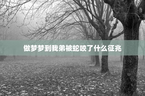 做梦梦到我弟被蛇咬了什么征兆