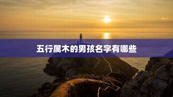五行属木的男孩名字有哪些