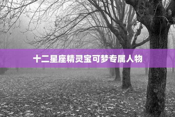 十二星座精灵宝可梦专属人物