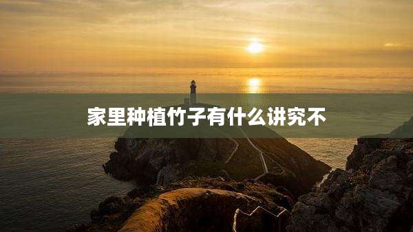 家里种植竹子有什么讲究不
