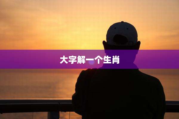 大字解一个生肖
