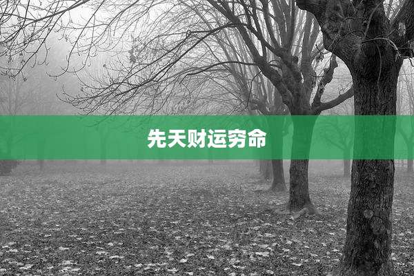 先天财运穷命