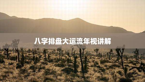 八字排盘大运流年视讲解