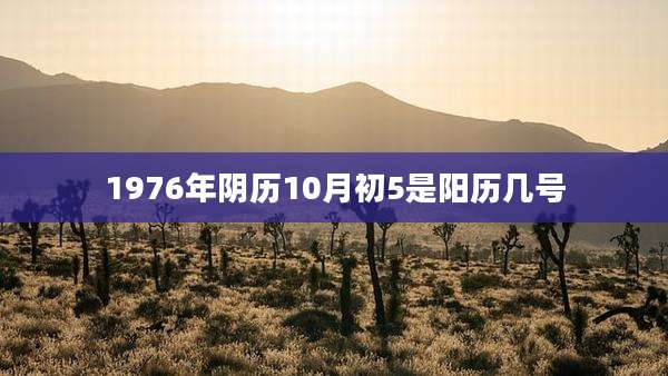 1976年阴历10月初5是阳历几号