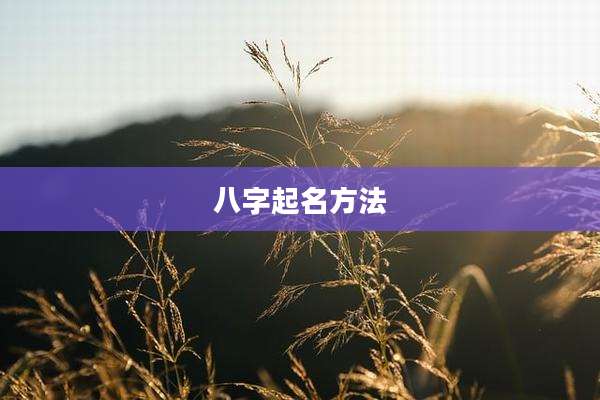 八字起名方法