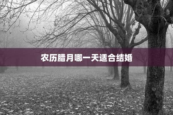 农历腊月哪一天适合结婚