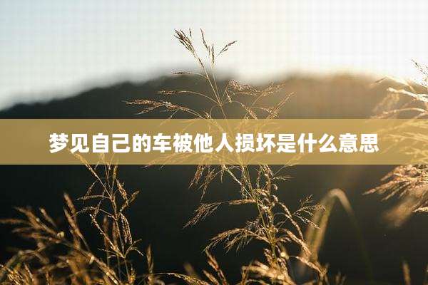 梦见自己的车被他人损坏是什么意思