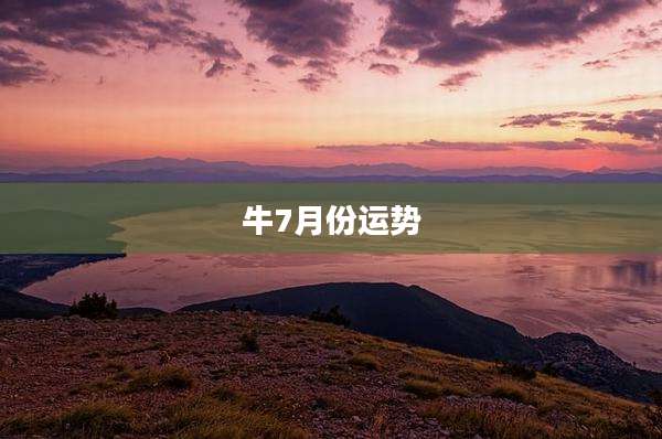 牛7月份运势