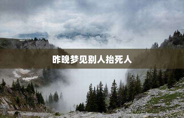 昨晚梦见别人抬死人