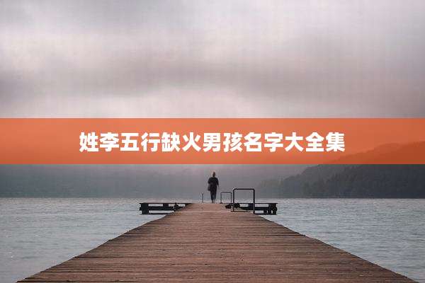 姓李五行缺火男孩名字大全集