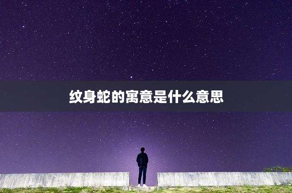 纹身蛇的寓意是什么意思