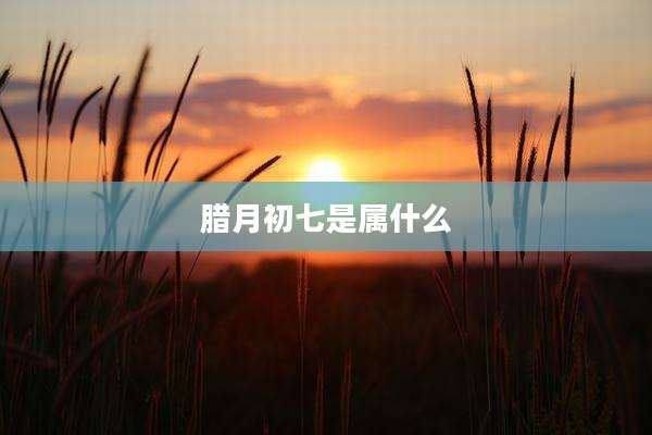 腊月初七是属什么
