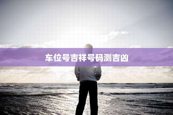 车位号吉祥号码测吉凶