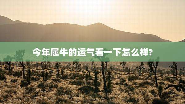 今年属牛的运气看一下怎么样?