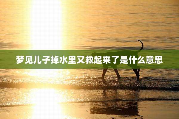 梦见儿子掉水里又救起来了是什么意思