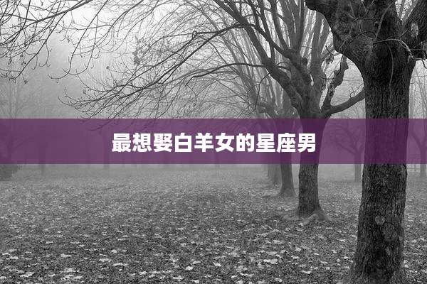 最想娶白羊女的星座男