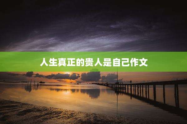 人生真正的贵人是自己作文
