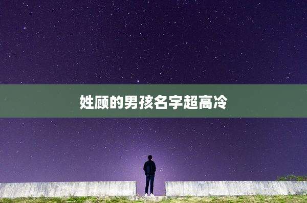 姓顾的男孩名字超高冷