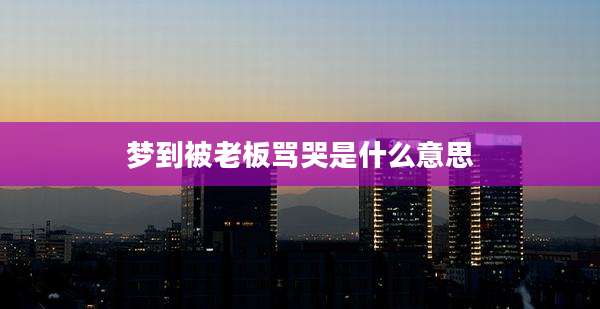 梦到被老板骂哭是什么意思