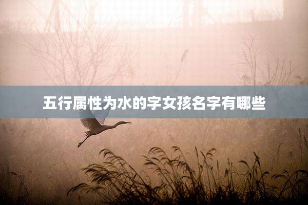 五行属性为水的字女孩名字有哪些
