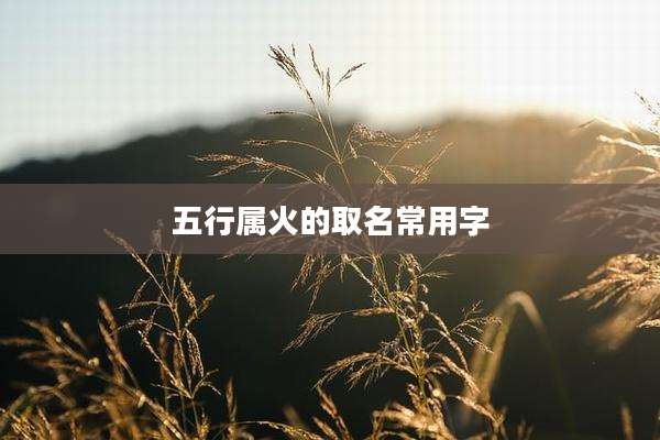 五行属火的取名常用字
