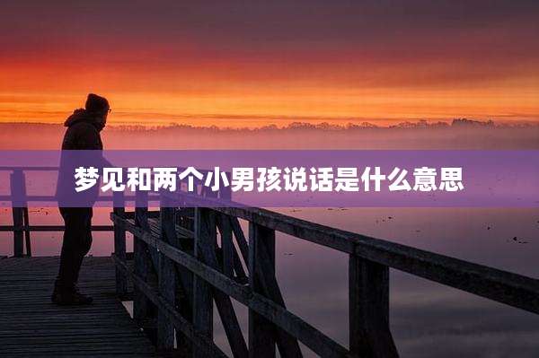 梦见和两个小男孩说话是什么意思