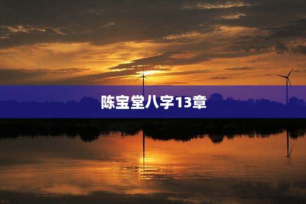 陈宝堂八字13章