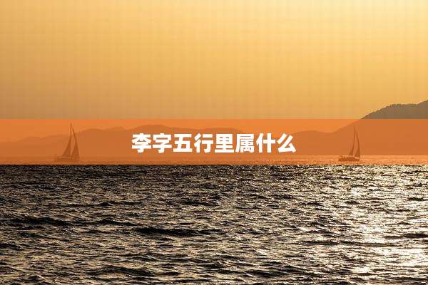 李字五行里属什么