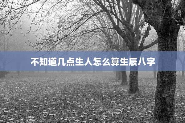 不知道几点生人怎么算生辰八字