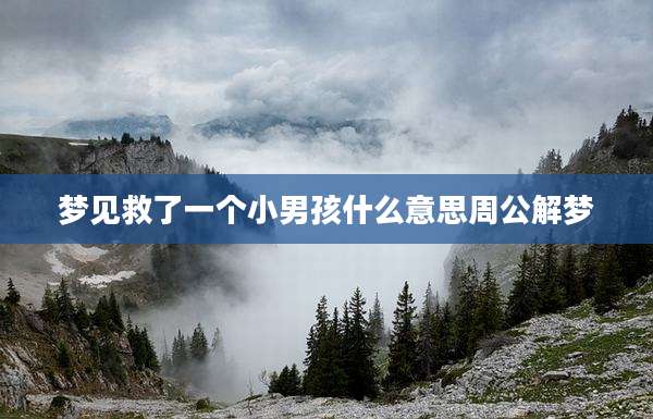 梦见救了一个小男孩什么意思周公解梦