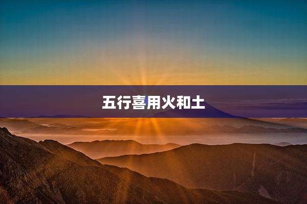 五行喜用火和土