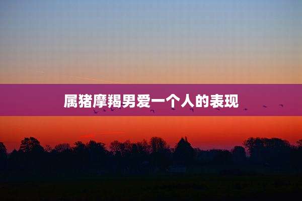 属猪摩羯男爱一个人的表现