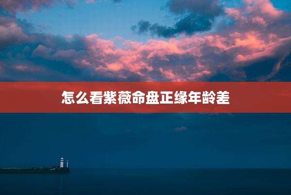 怎么看紫薇命盘正缘年龄差