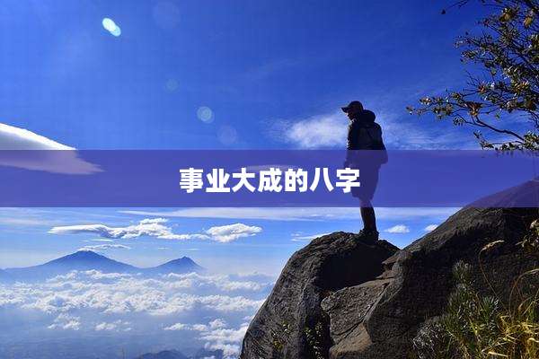 事业大成的八字