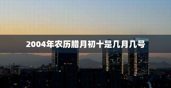 2004年农历腊月初十是几月几号