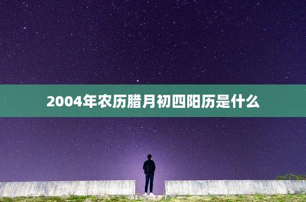 2004年农历腊月初四阳历是什么